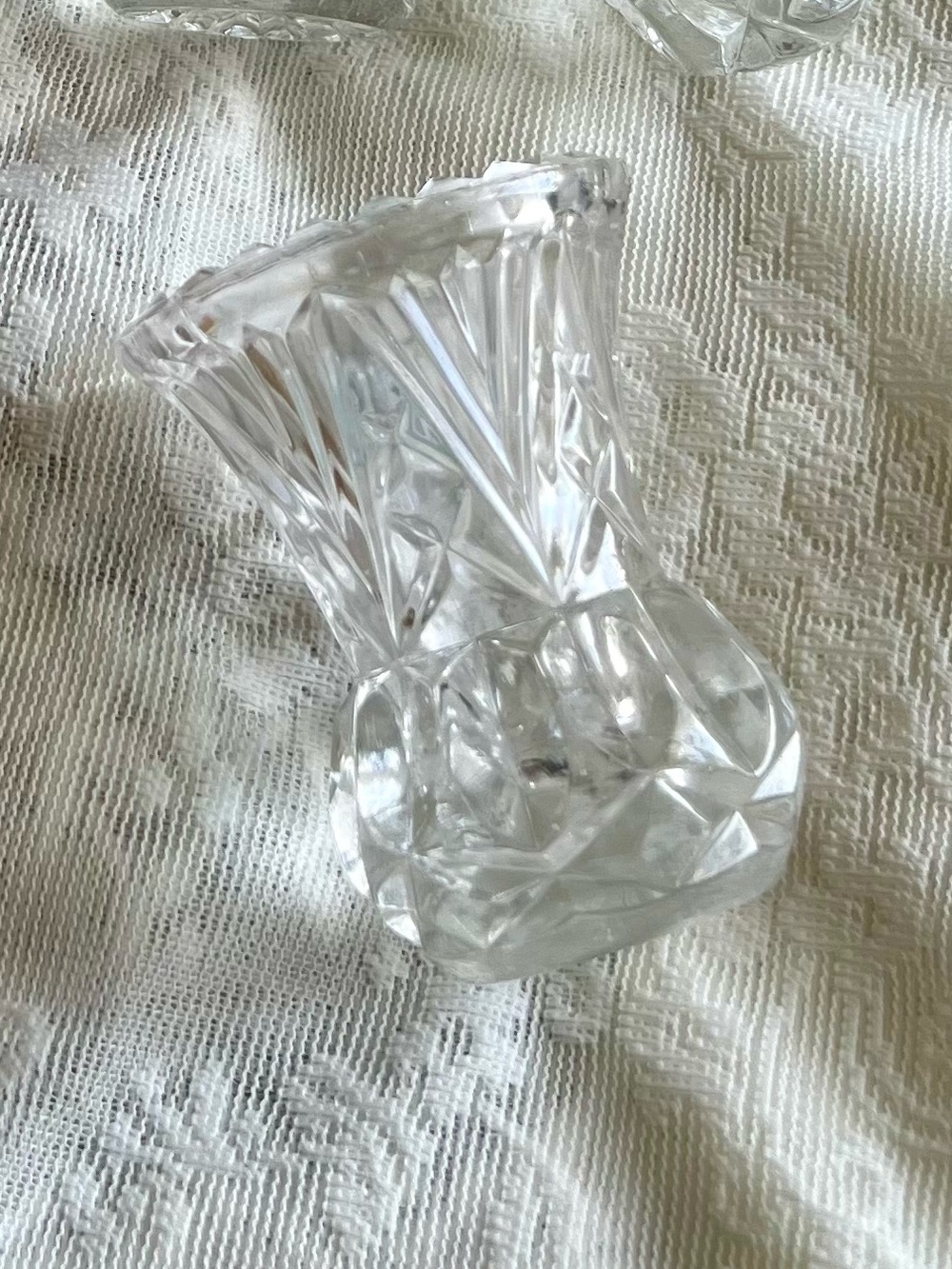 Vintage Zajecar Sawtooth Lead Crystal Toothpick Holder